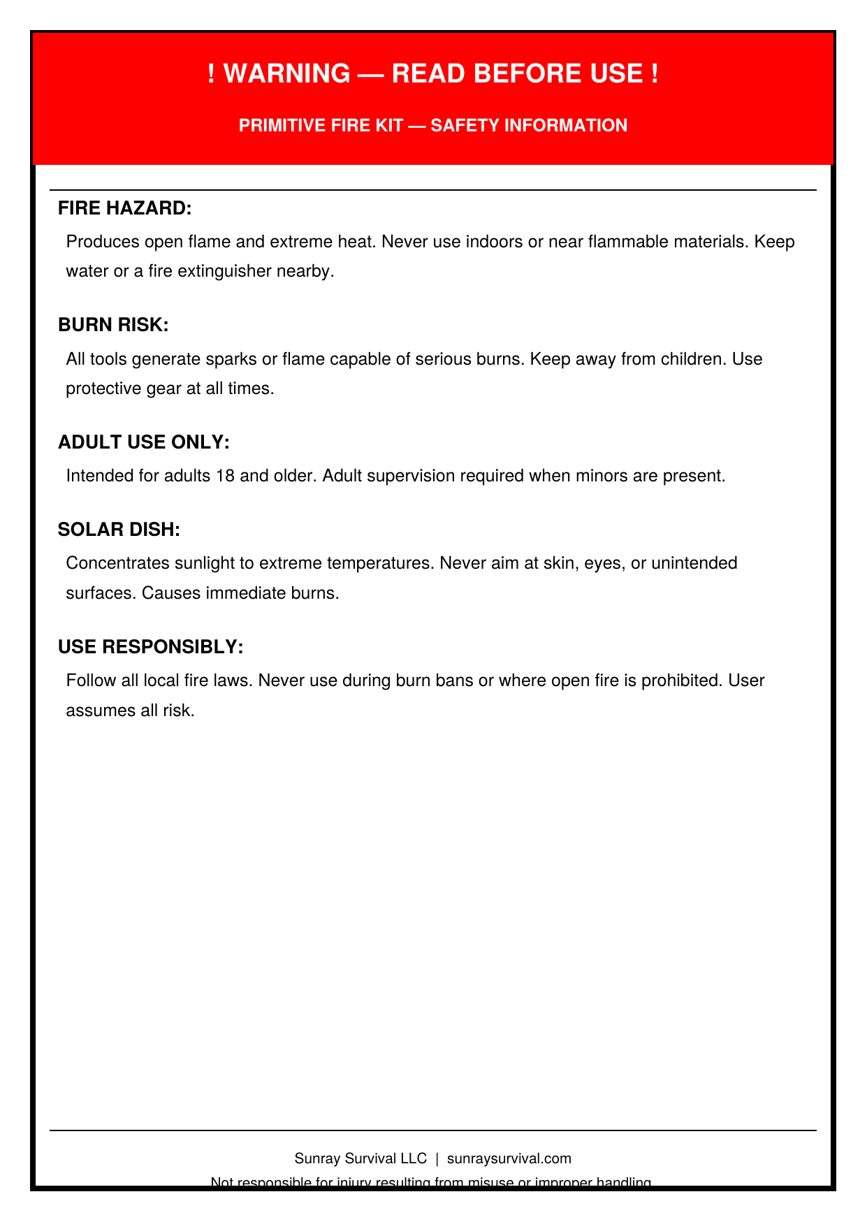 The Primitive Fire Starting Kit